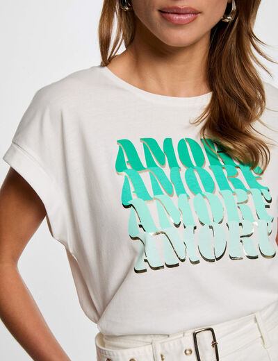 T-shirt mit Aufdruck weiss damen