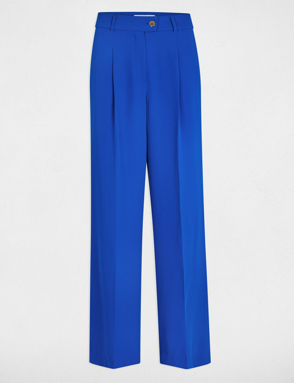 Pantalon flare fluide bleu electrique femme