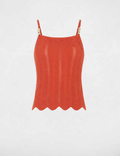 Strick-Top mit dünnen Trägern dunkelorange damen