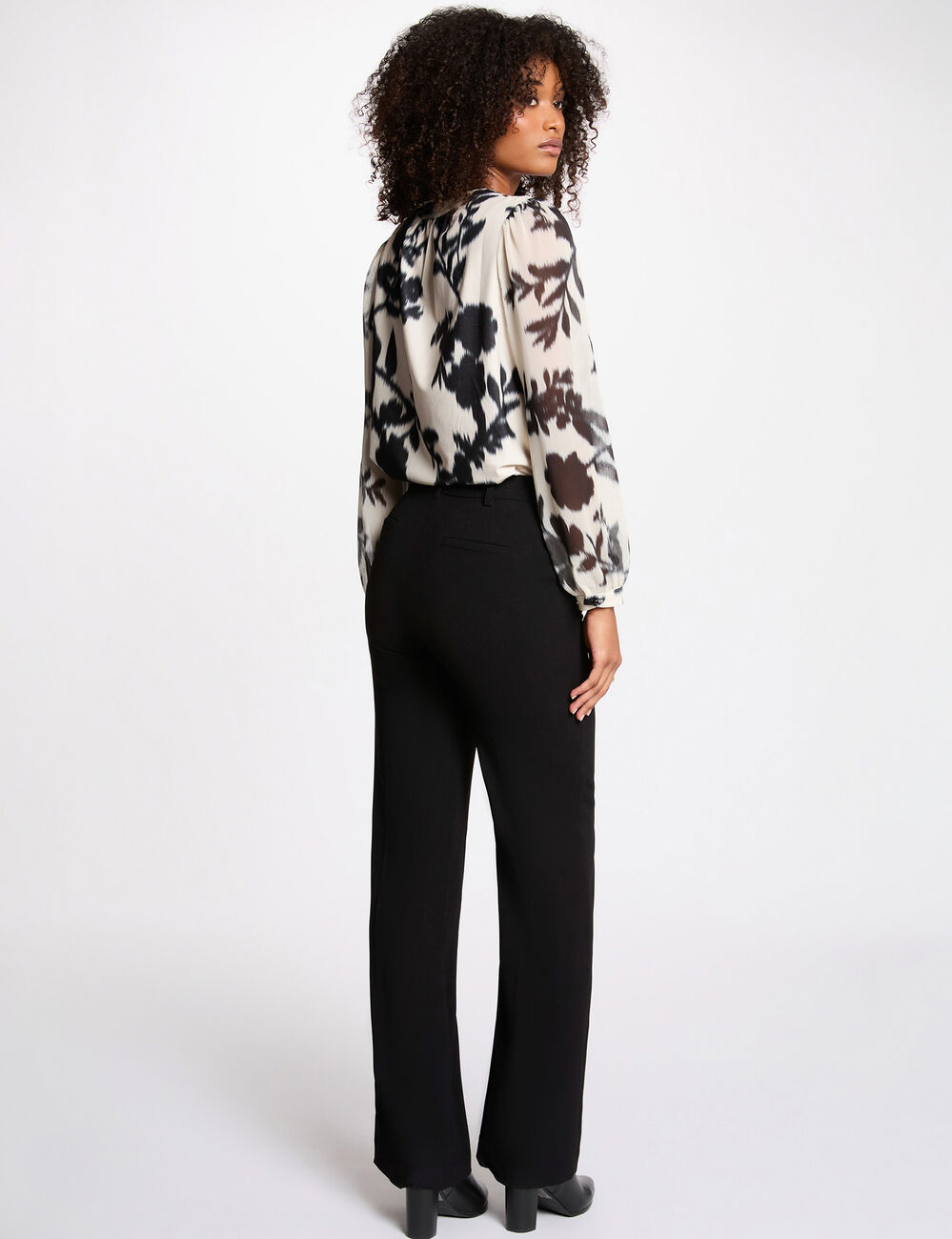 T-shirt voile manches longues blanc femme