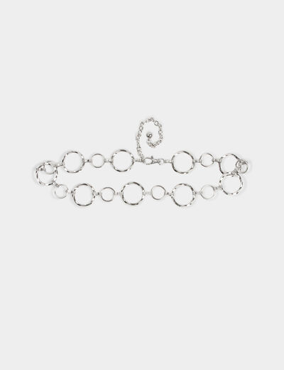 Gürtel mit Metallring couleur argent damen
