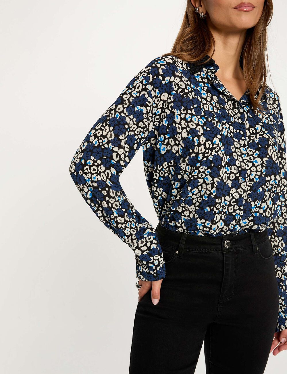 Flie&szlig;endes Hemd mit Print mehrfarbig damen