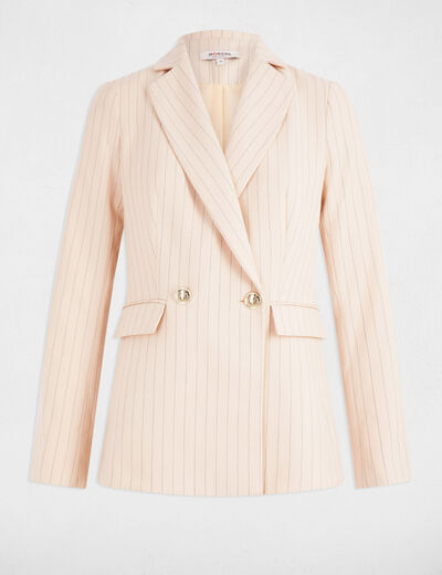 Blazer cintré rayé rose clair femme
