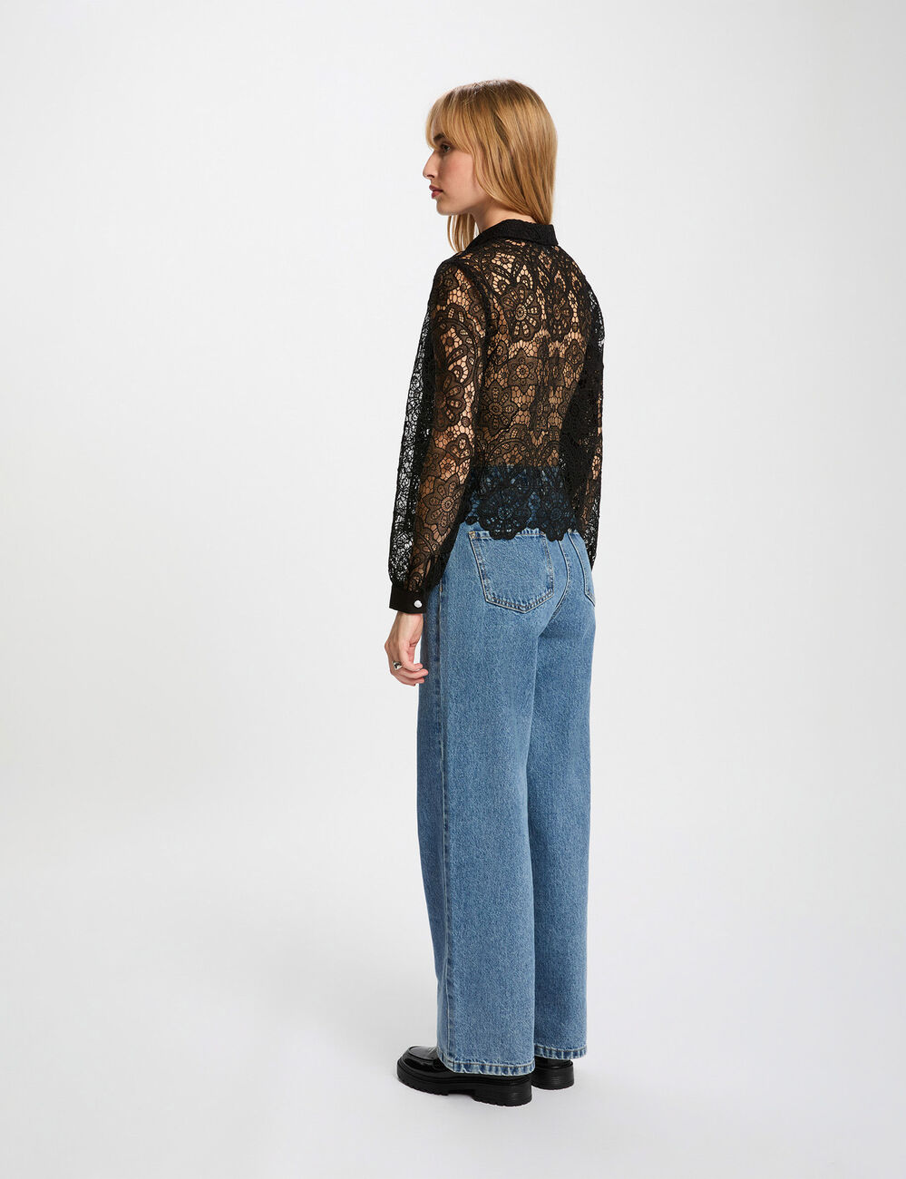 Langarmhemd schwarz damen