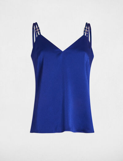 Satin-Top mit Trägern elektrisch blau damen