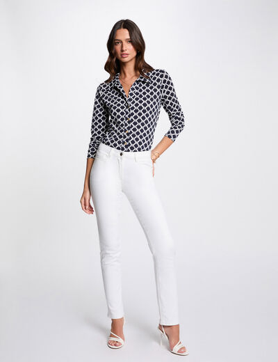 Pantalon droit blanc femme