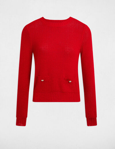 Pullover mit Rundhalsausschnitt rot damen