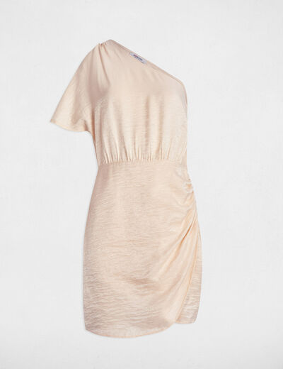 Robe courte ajustée ivoire femme