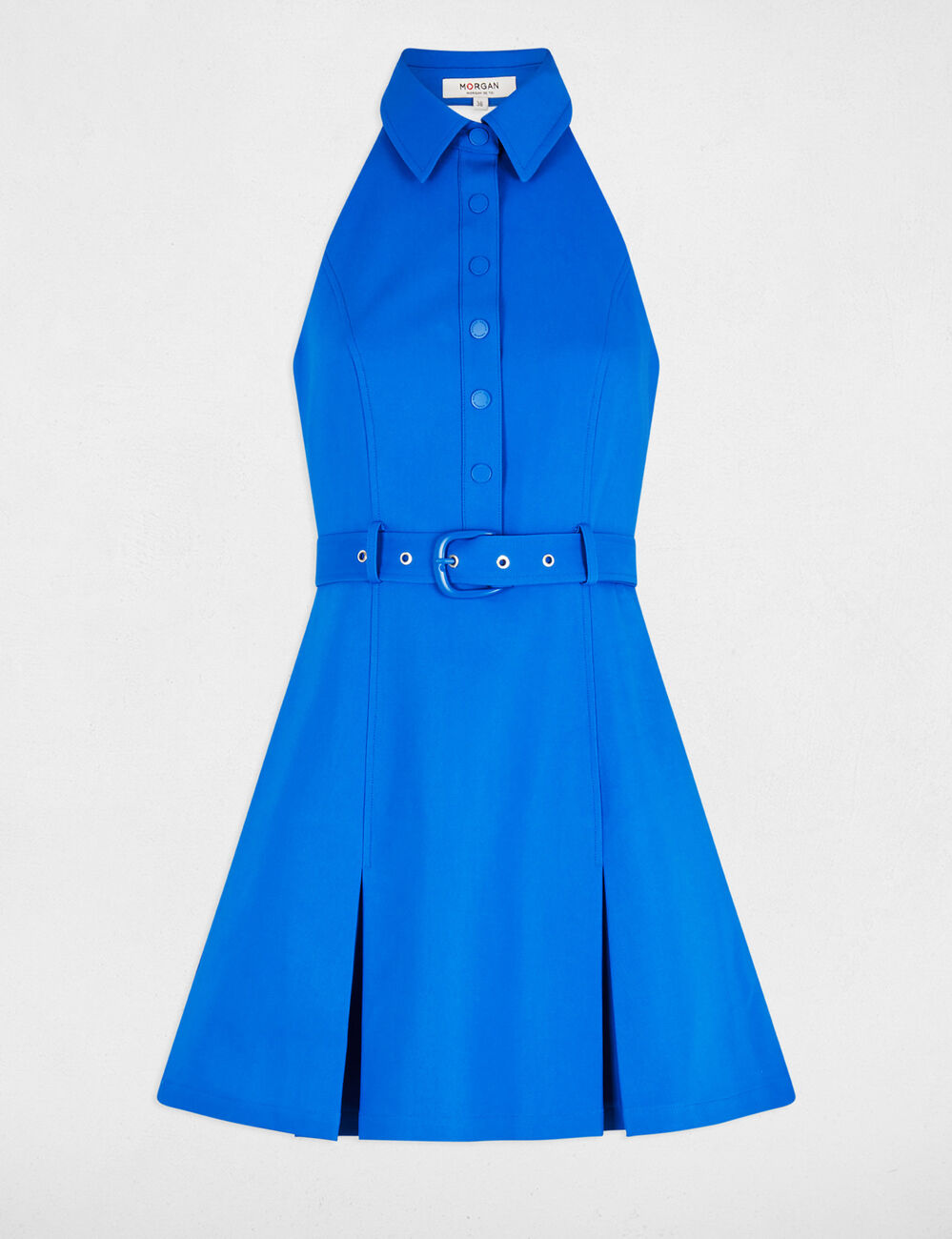 Kurzes, figurbetontes Kleid mit Falten elektrisch blau damen