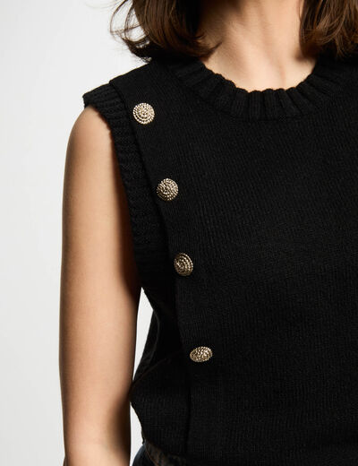 Ärmellose Pullover schwarz damen