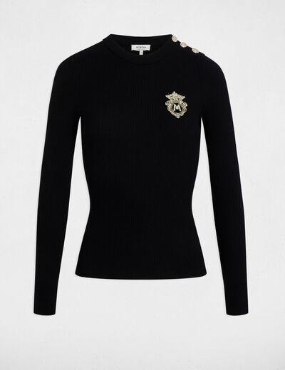Pullover mit Rundhalsausschnitt schwarz damen