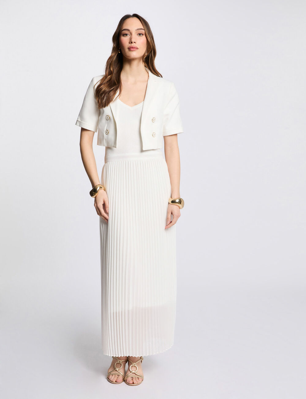 Bolero mit kurzen Ärmeln weiss damen