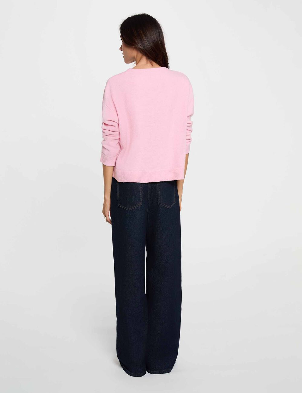Pullover mit Rundhalsausschnitt pastellrosa damen
