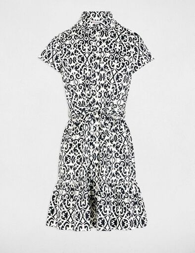 Robe courte trapèze imprimée multicolore femme