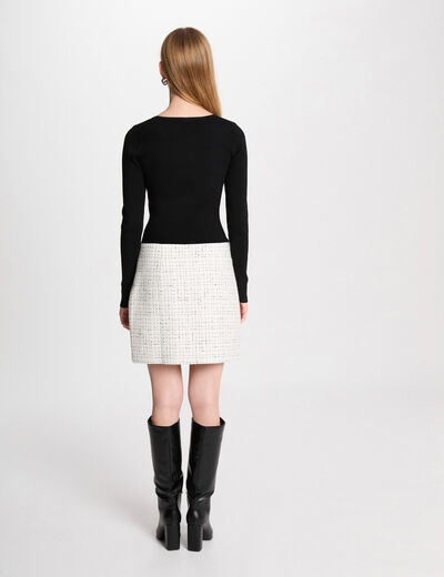 Robe courte ajustée blanc femme