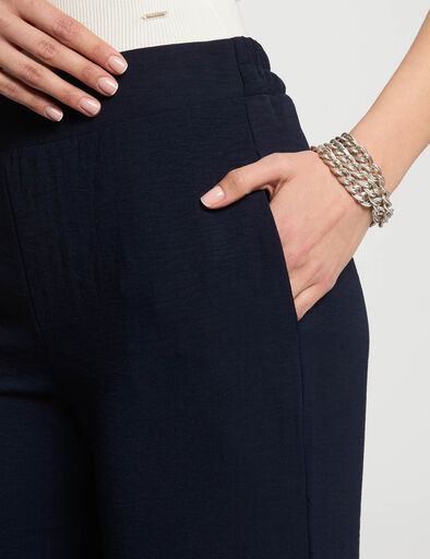 pantalon large fluide bleu marine femme Pantalon large fluide bleu marine femme