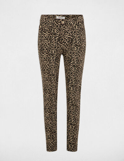 Slim-Hose mit Leopardenmuster mehrfarbig damen