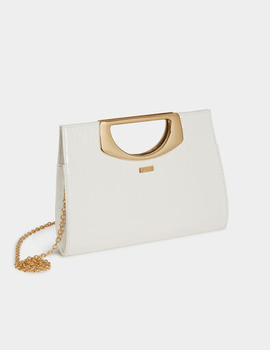 beuteltasche in kroko optik weiss damen Beuteltasche in Kroko-Optik weiss damen