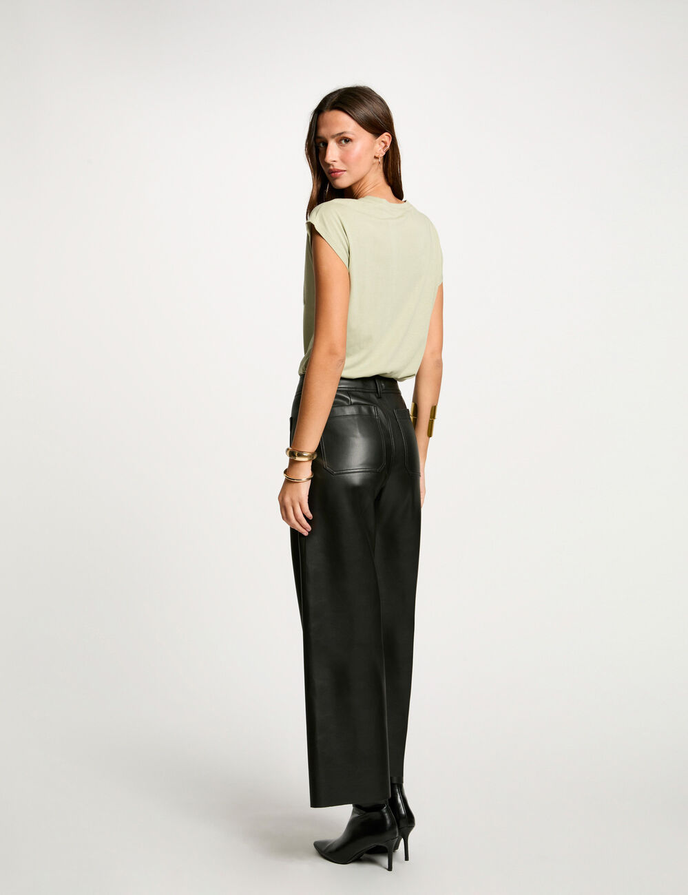 T-shirt manches courtes vert clair femme