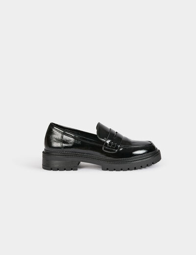 Mocassins vernis noir femme