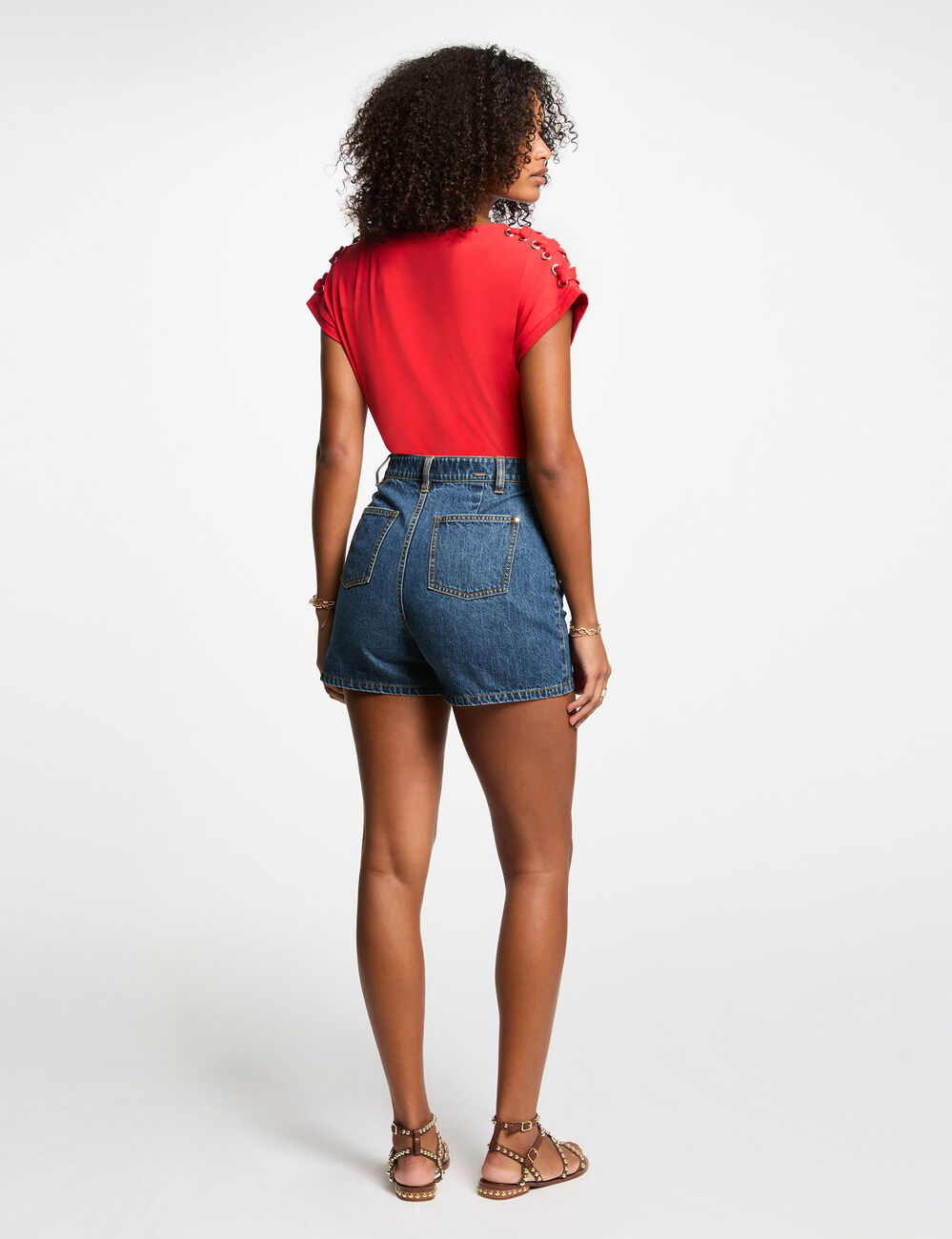T-shirt manches courtes rouge femme