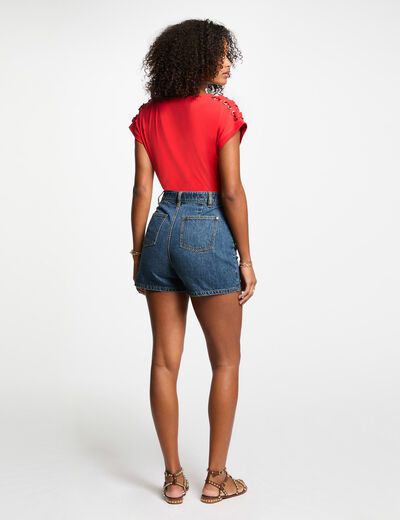 T-shirt manches courtes rouge femme