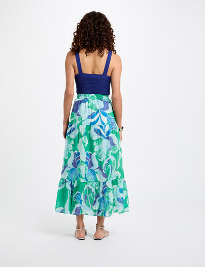 Jupe longue imprimée multicolore femme
