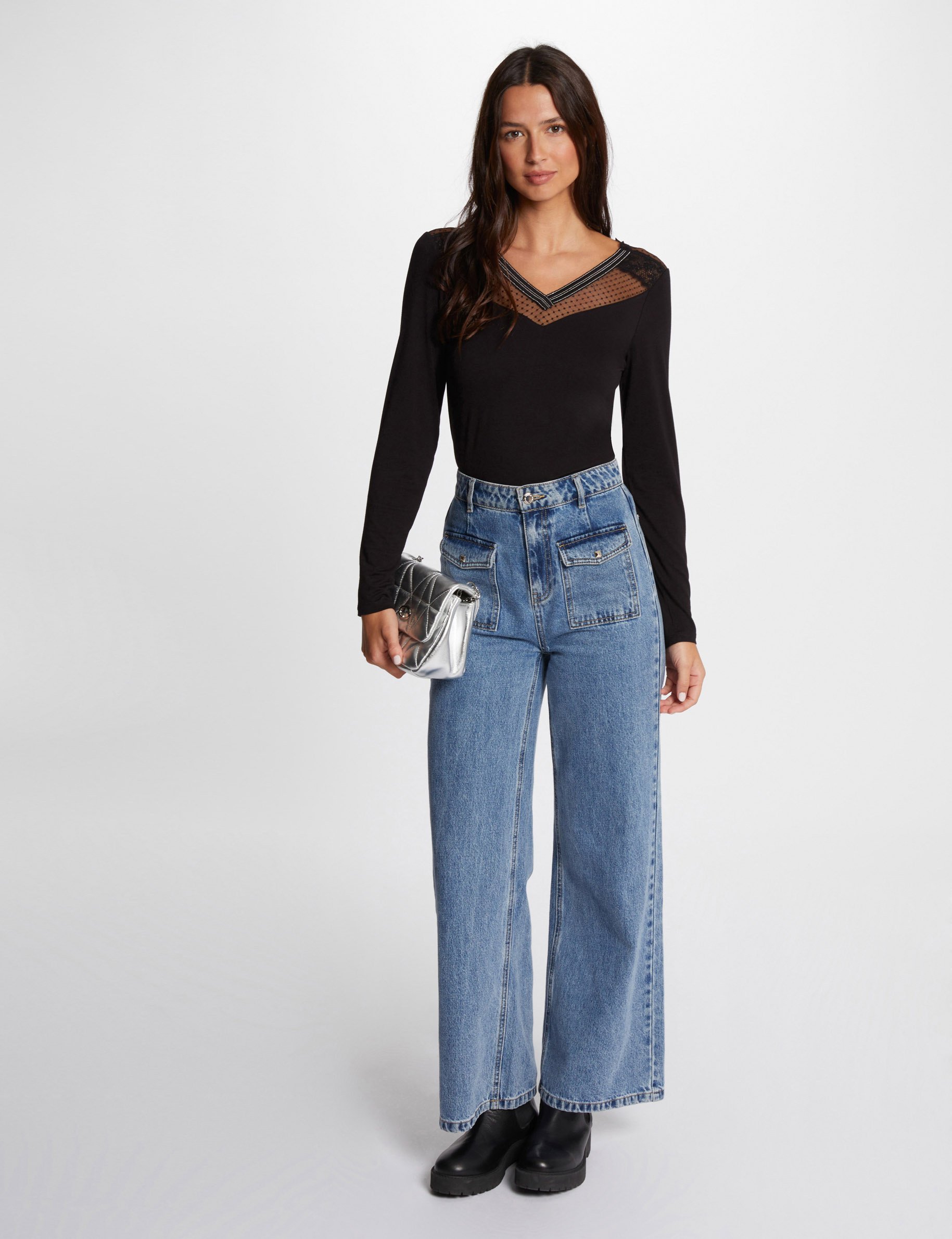 T-shirt manches longues noir femme