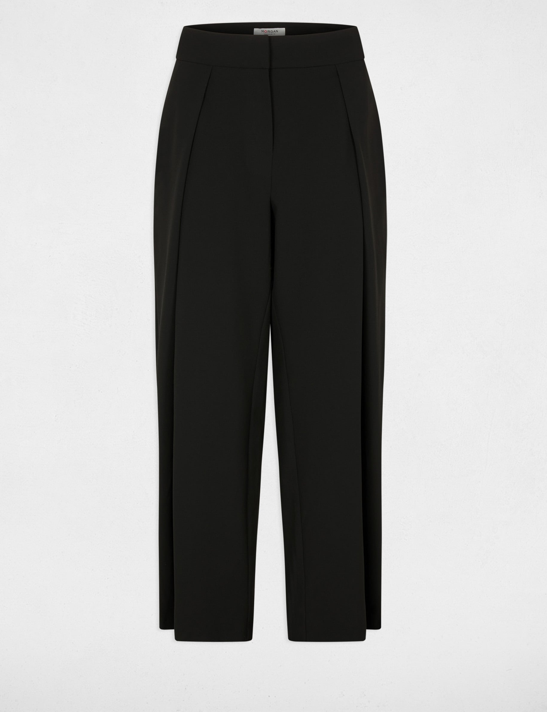 Weite hochgeschnittene Hose schwarz damen
