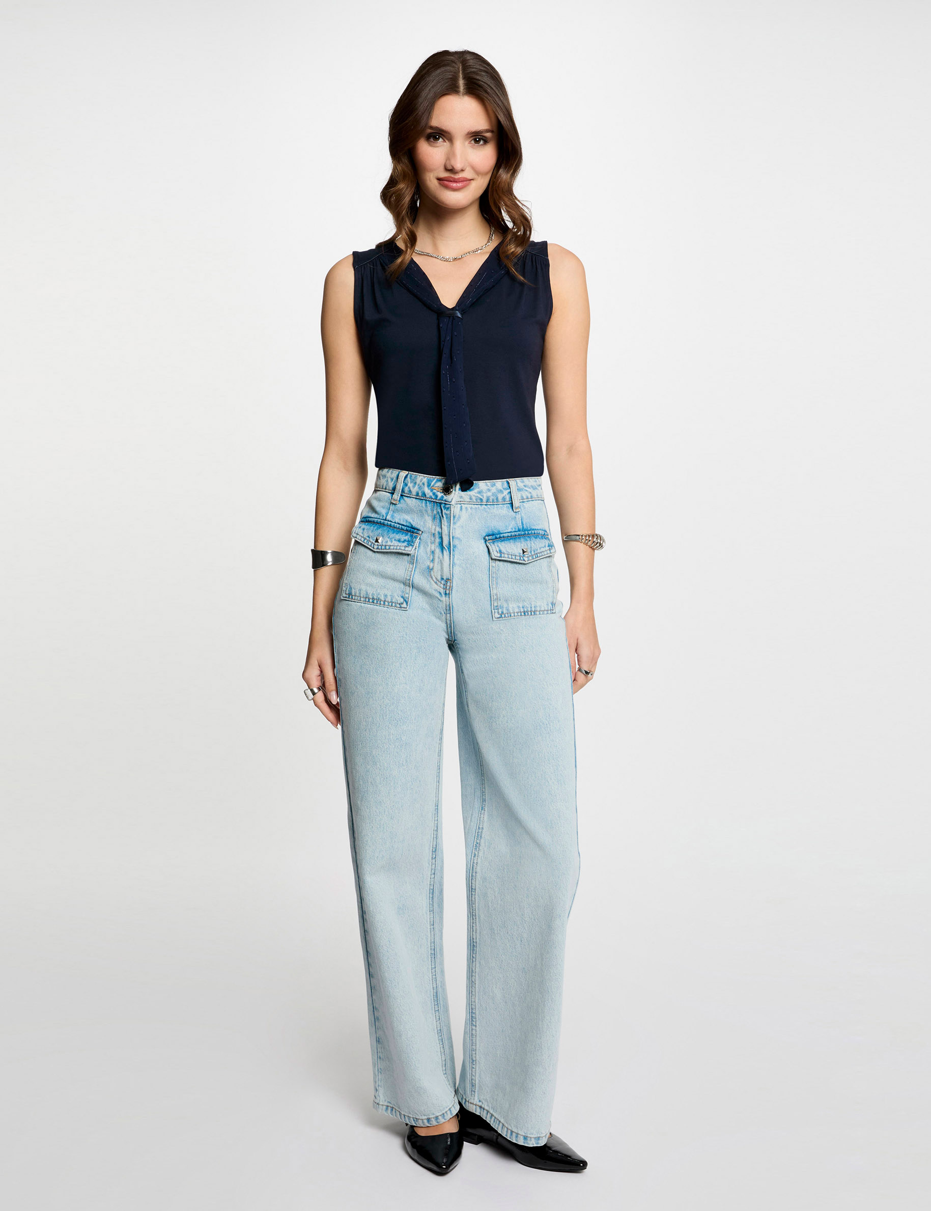 debardeur sans manches bleu marine femme Débardeur sans manches bleu marine femme