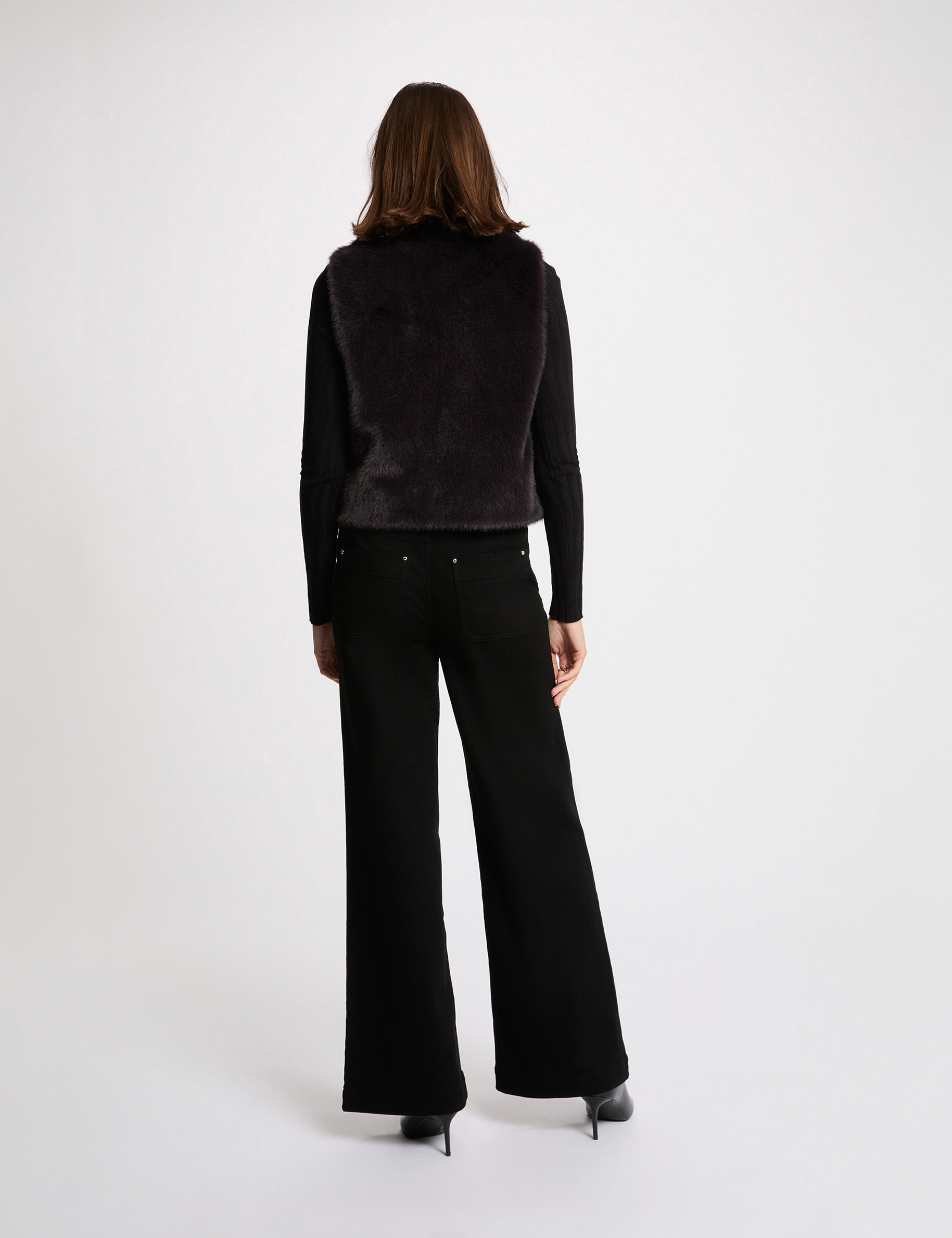 Veste sans manches noir femme