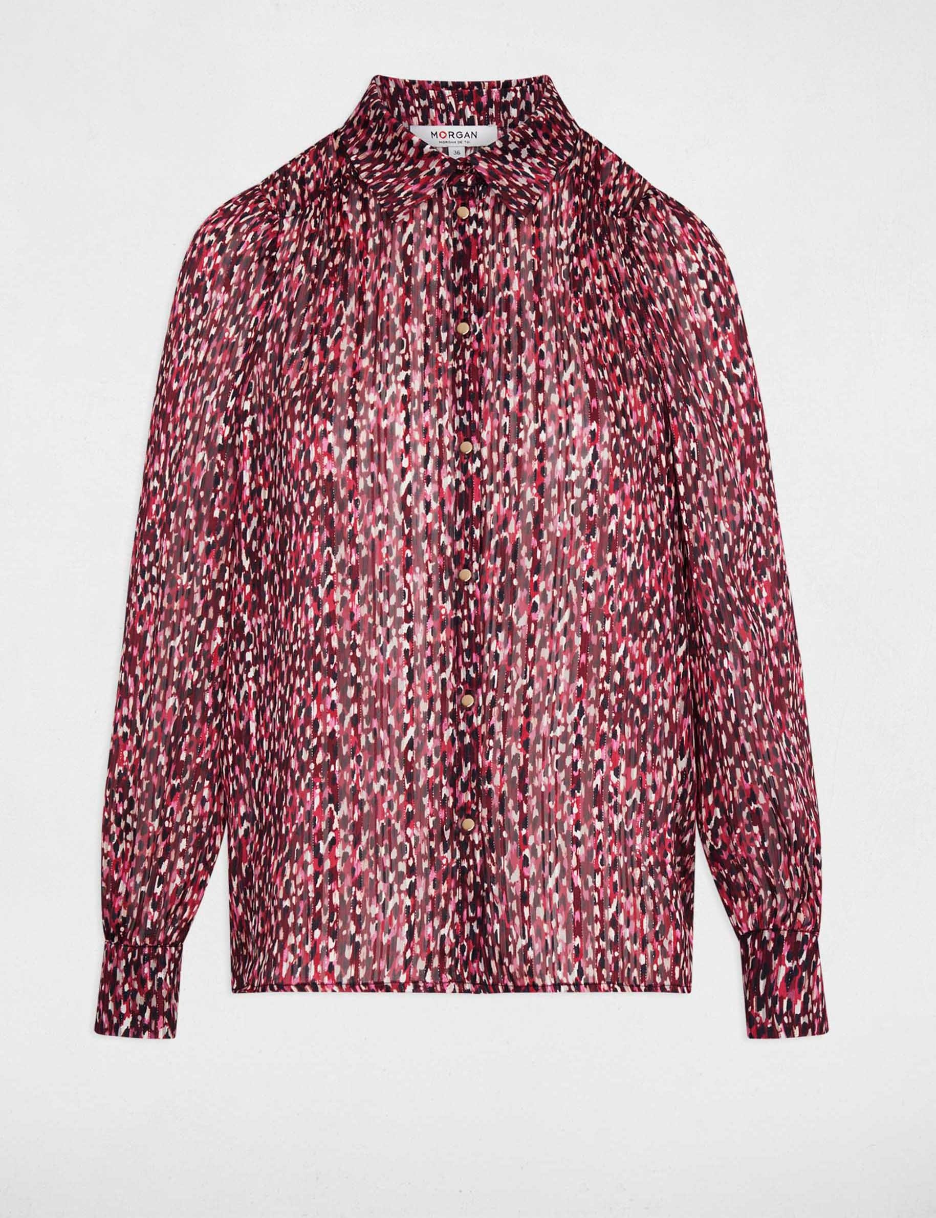 Bedrucktes Voile-Hemd mehrfarbig damen