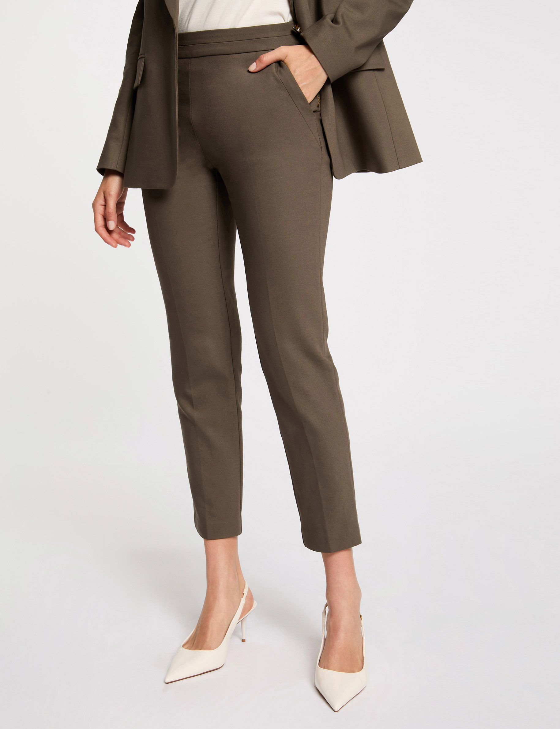 78 zigarettenhose khakigrun damen 7/8-Zigarettenhose khakigrün damen