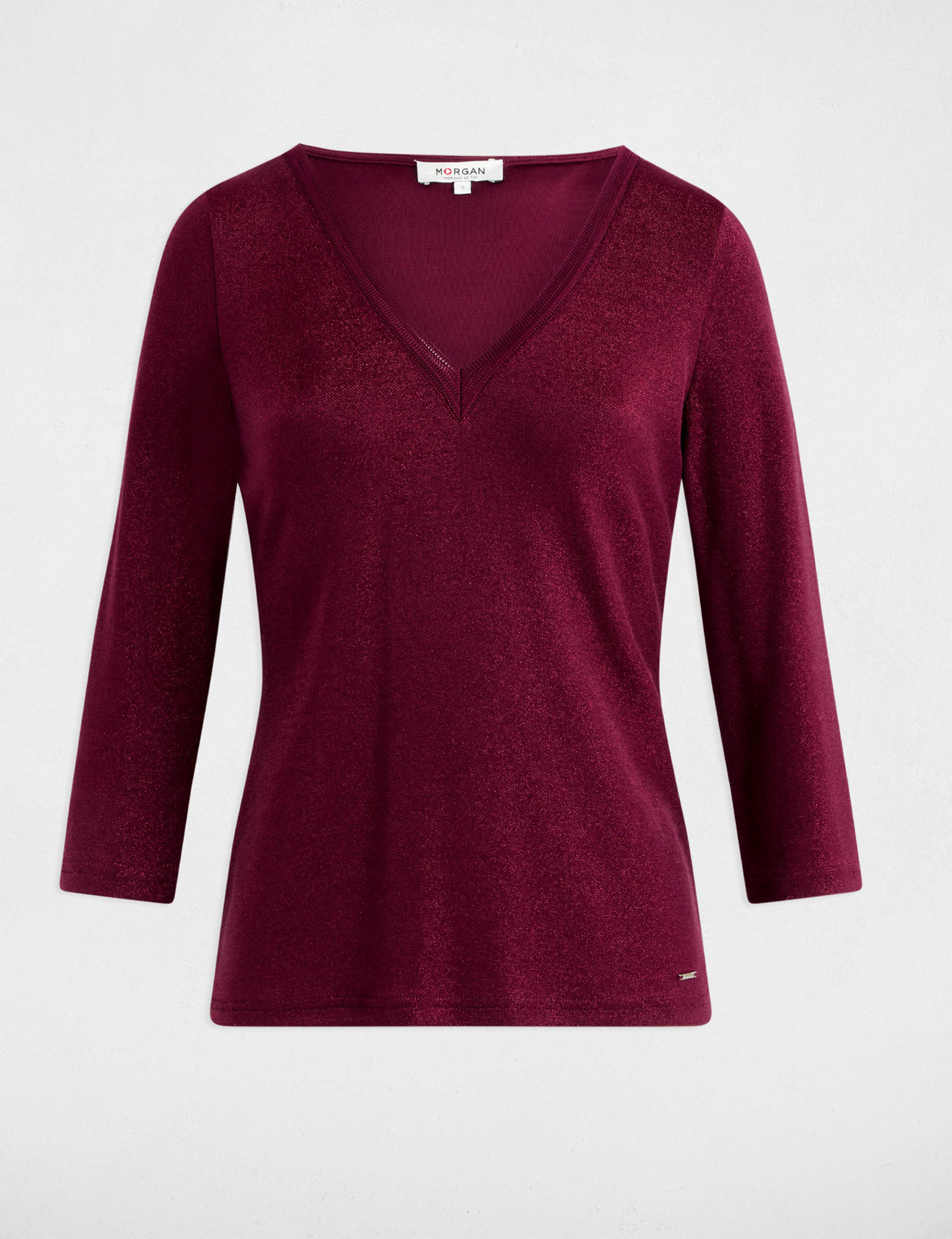 t shirt manches 34 prune femme T-shirt manches 3/4 prune femme