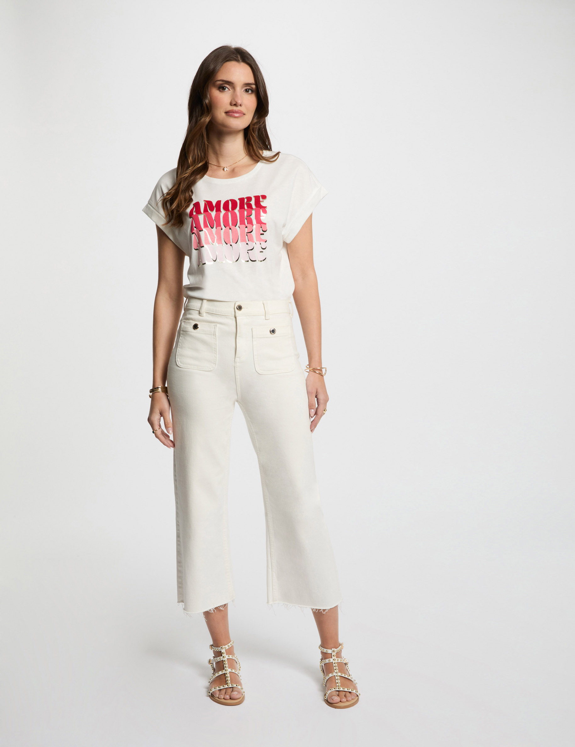 t shirt mit aufdruck weiss damen T-shirt mit Aufdruck weiss damen