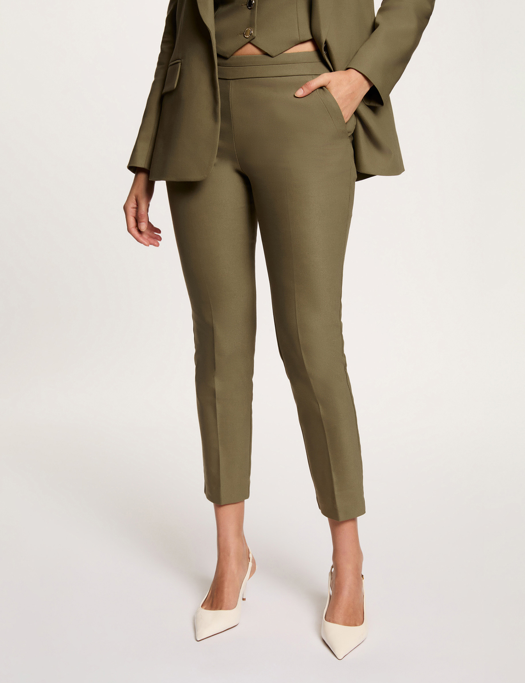 7/8-Zigarettenhose khakigr&uuml;n damen