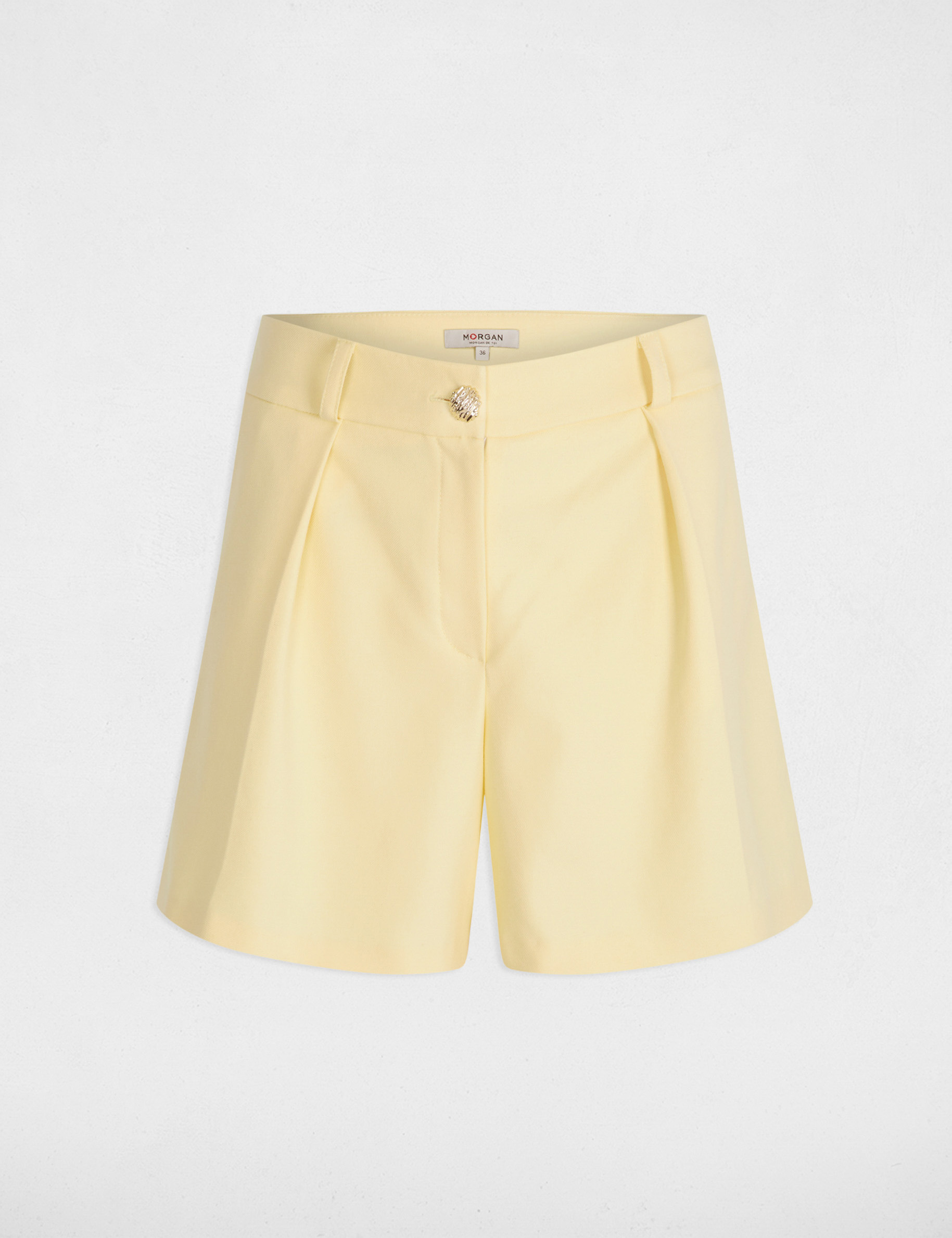 short droit jaune pastel femme Short droit jaune pastel femme
