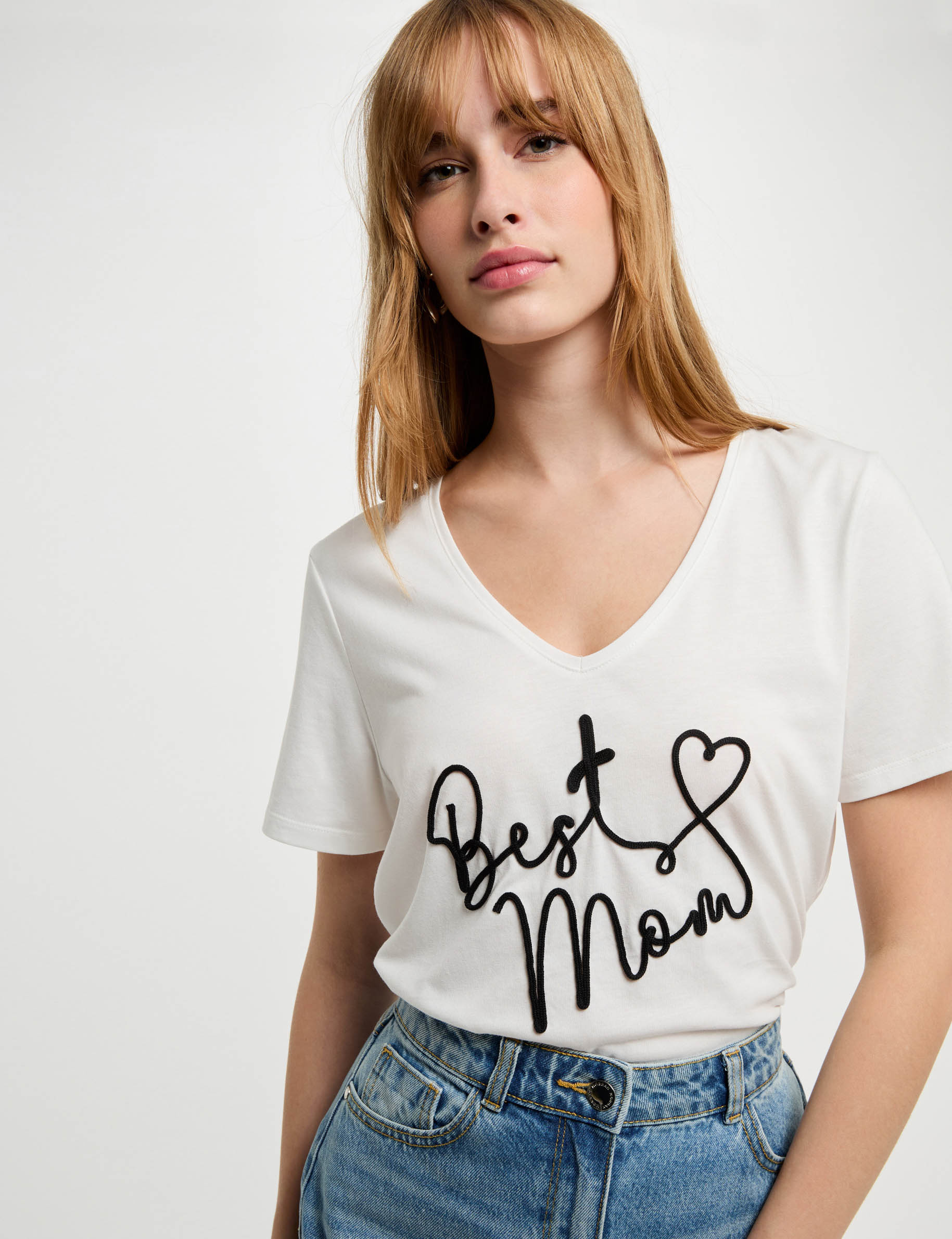 t shirt mit aufdruck weiss damen T-shirt mit Aufdruck weiss damen