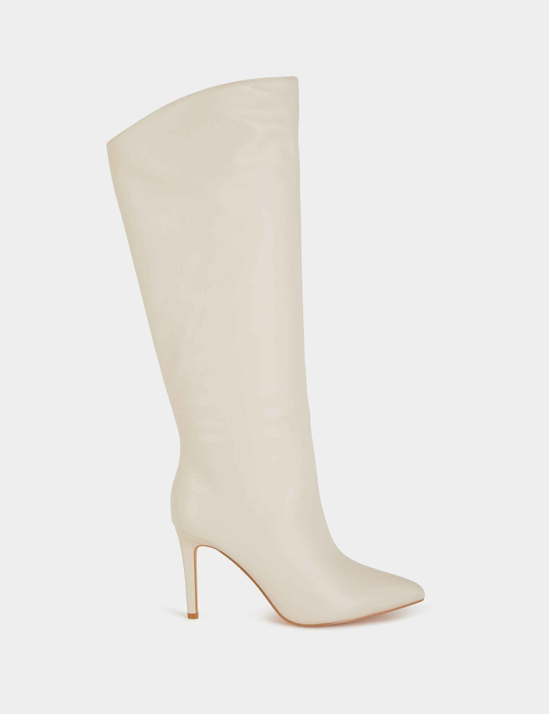 hohe stiefel mit stilettos aus leder elfenbein damen Hohe Stiefel mit Stilettos aus Leder elfenbein damen