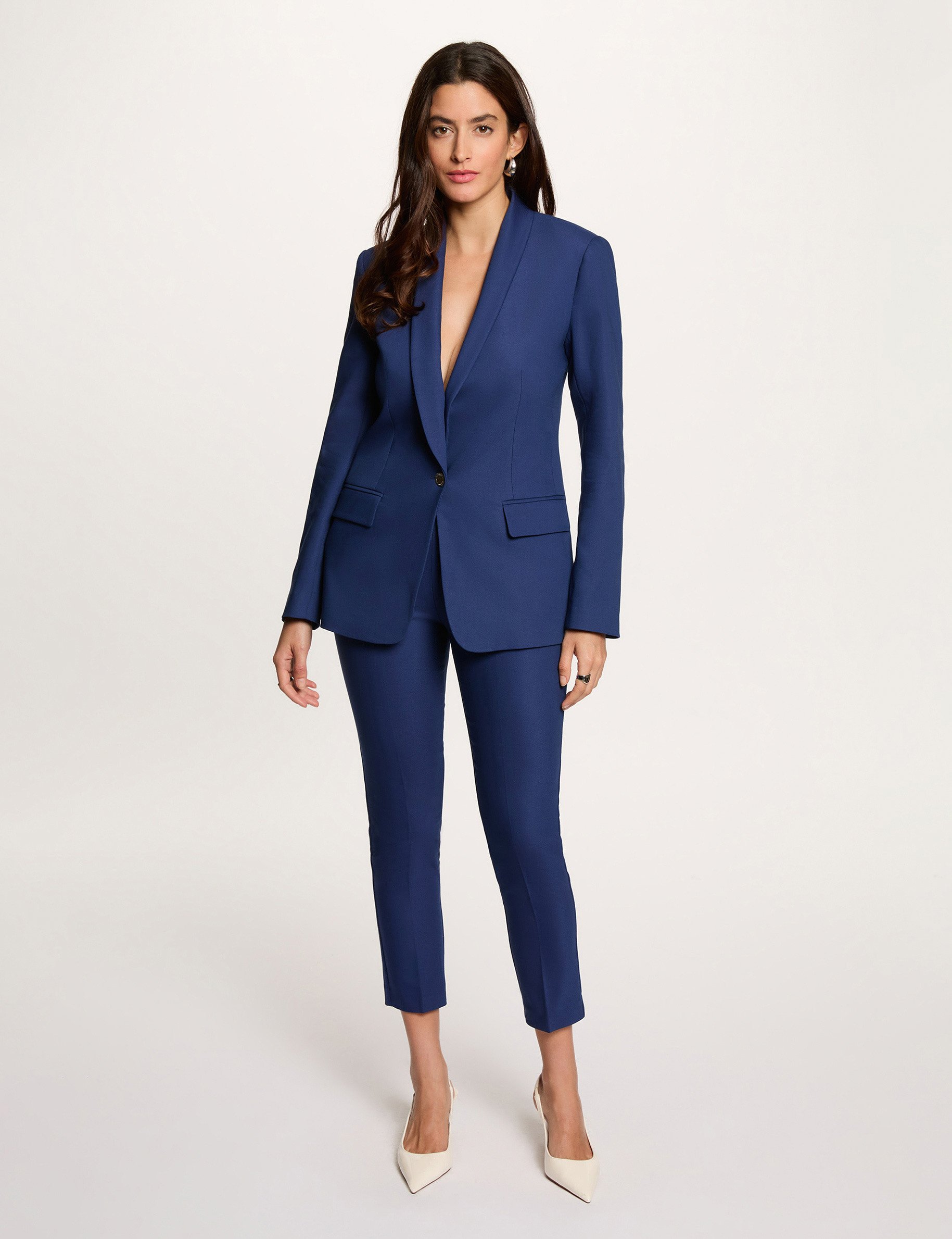 Kurze Jacke mit Schalkragen marineblau damen