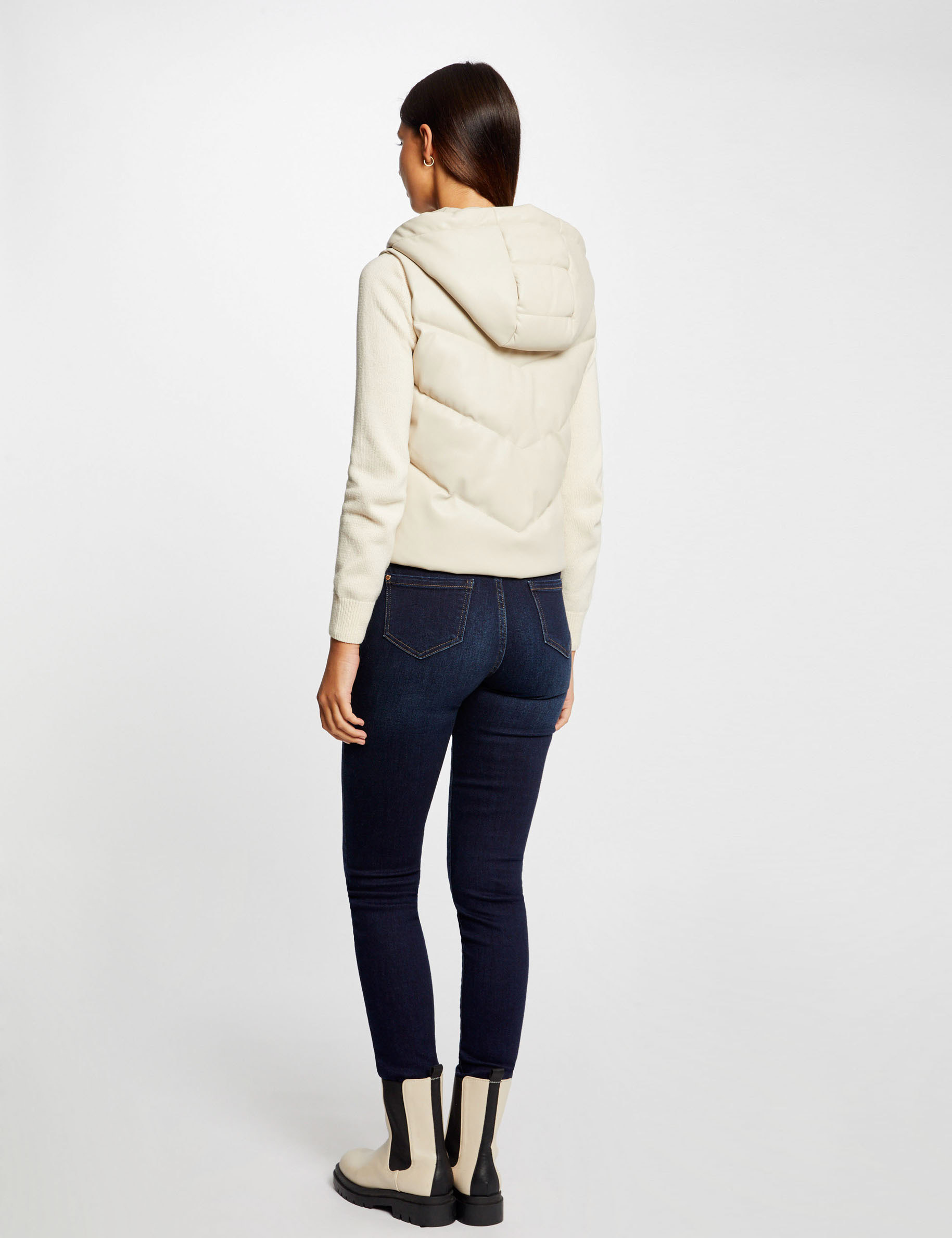 gerade daunenjacke mit kapuze elfenbein damen Gerade Daunenjacke mit Kapuze elfenbein damen