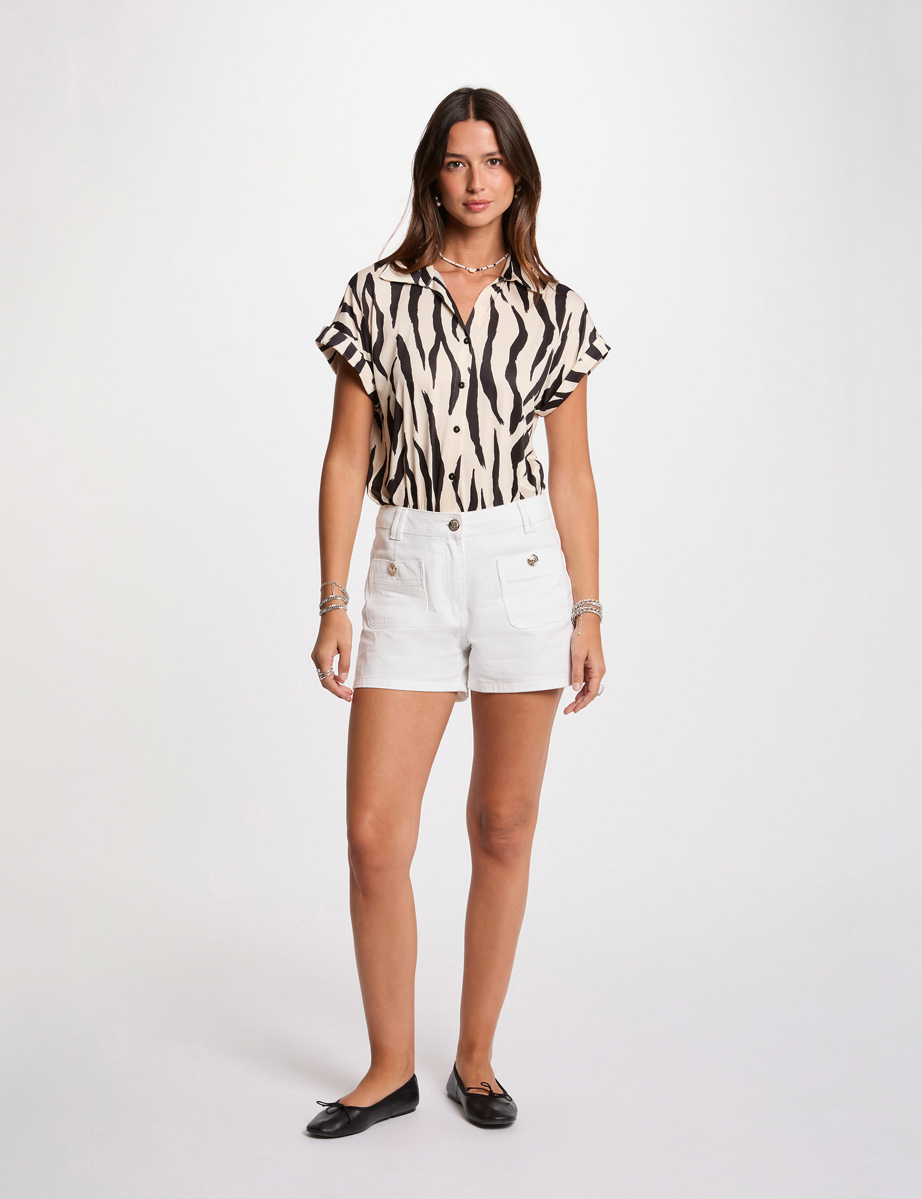 bluse mit kurzen armeln weiss damen Bluse mit kurzen Ärmeln weiss damen