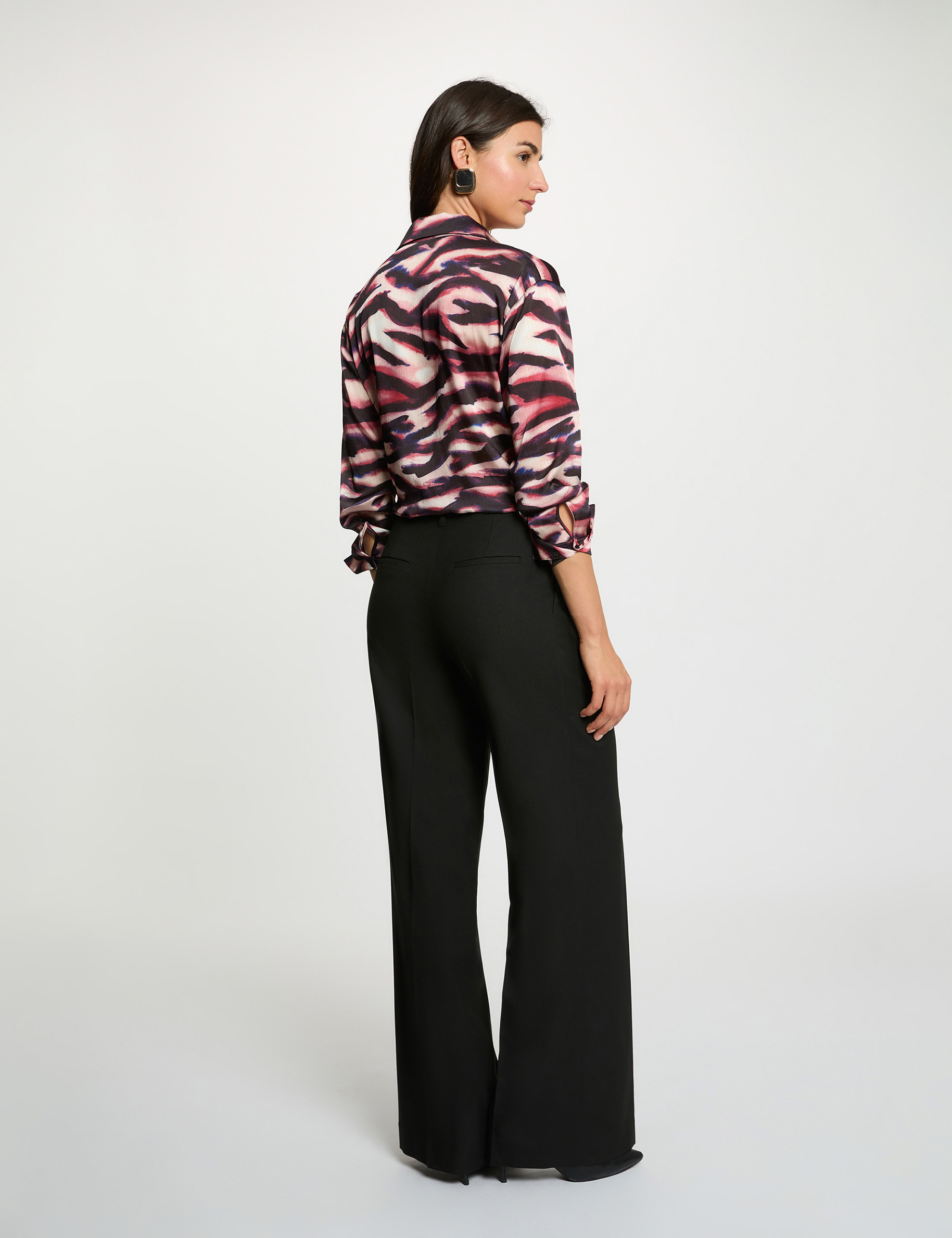 Chemise fluide col &agrave; revers multicolore femme