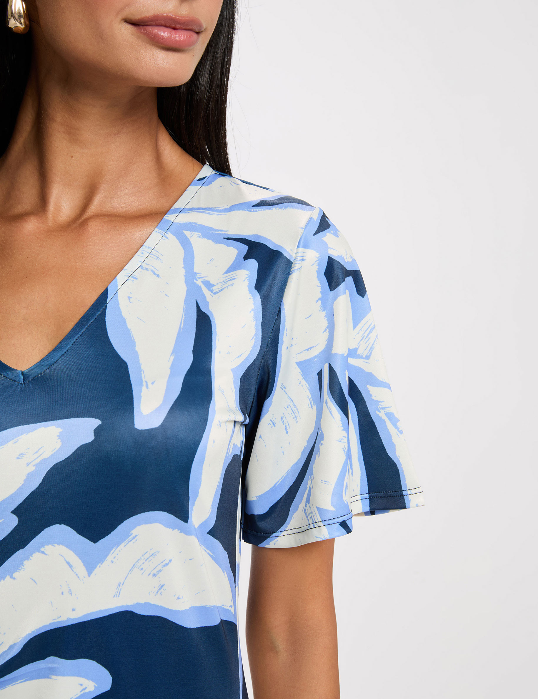 Asymmetrisches bedrucktes Kleid mehrfarbig damen