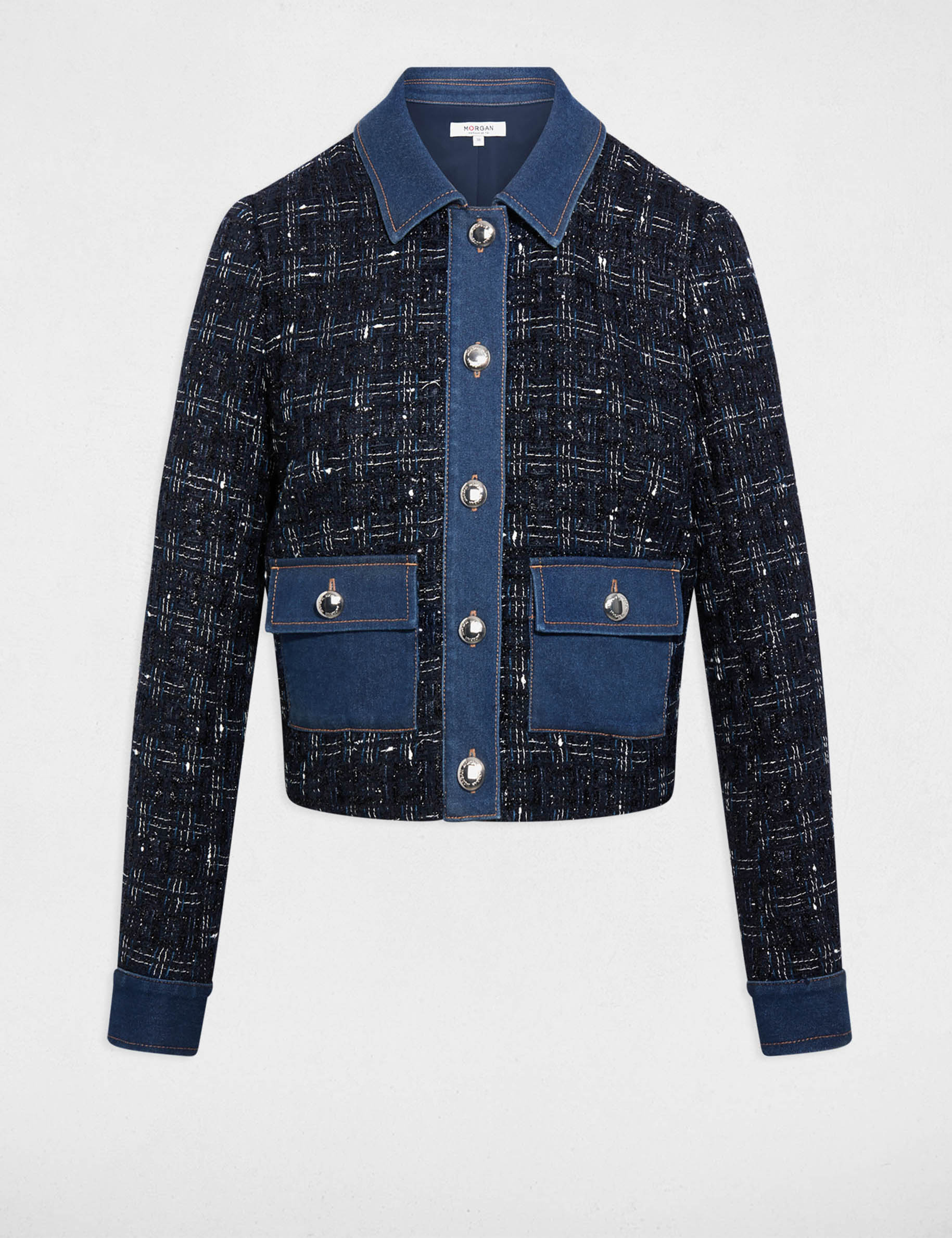 Veste courte ajust&eacute;e multicolore femme