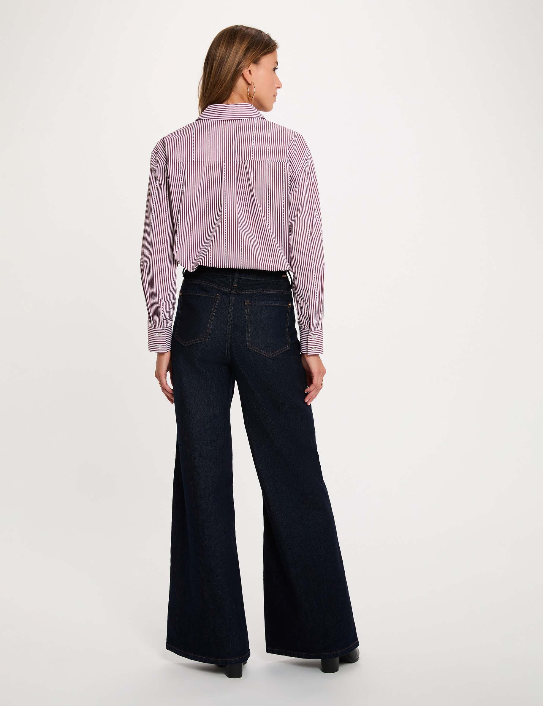 Gestreiftes Hemd mit Strass mehrfarbig damen