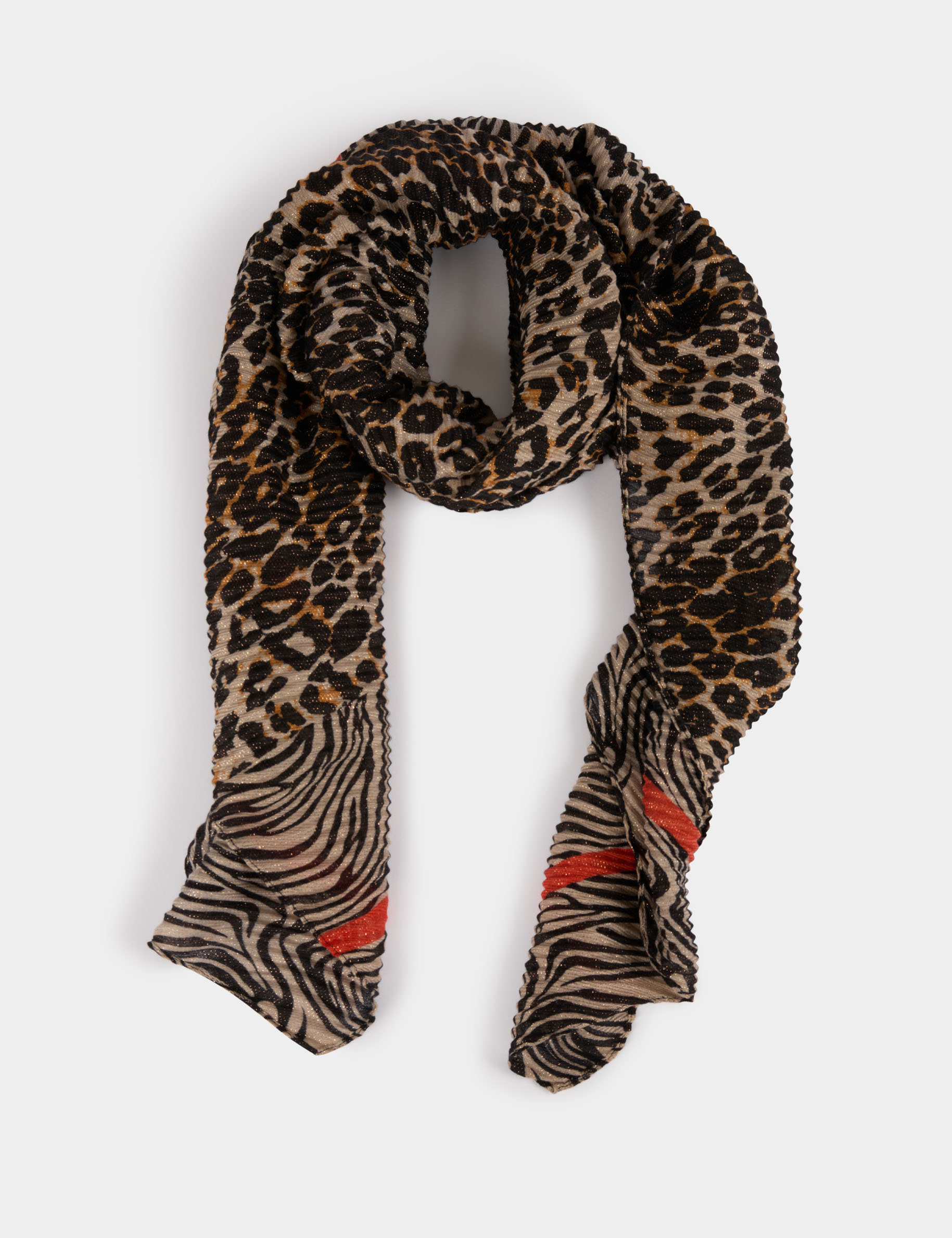 plissee schal mit print mehrfarbig damen Plissee-Schal mit Print mehrfarbig damen