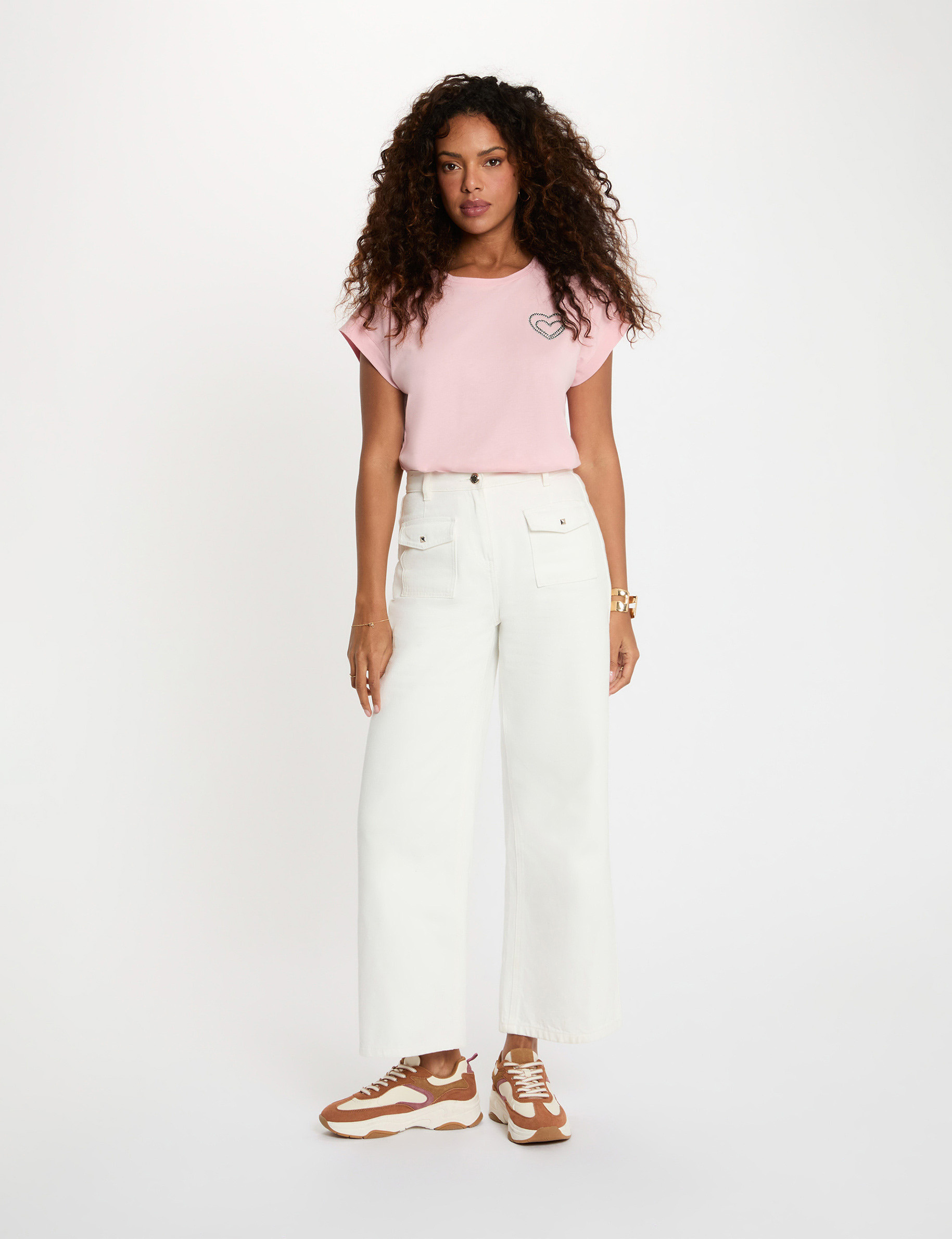 T-Shirt mit kurzen &Auml;rmeln rosa damen