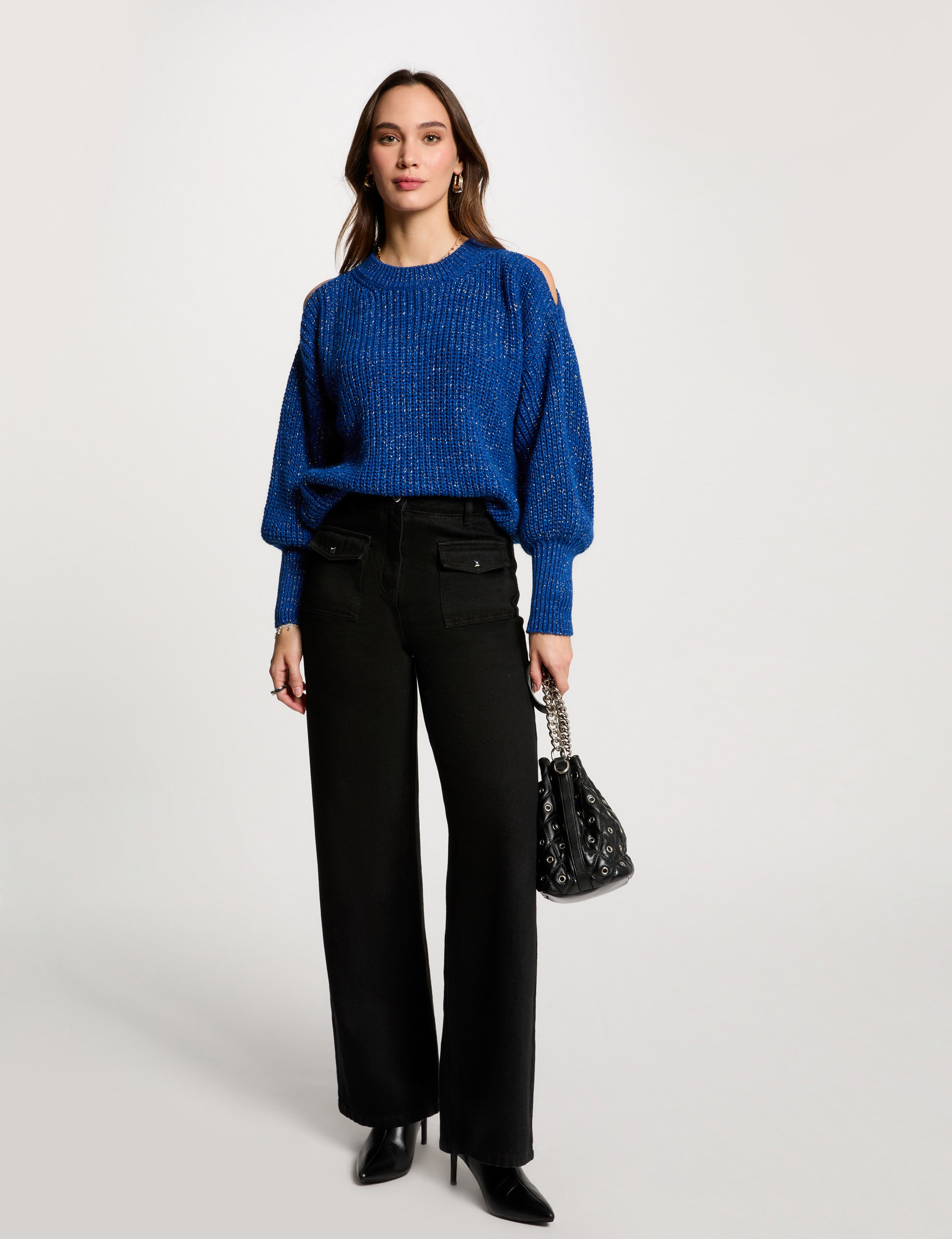 pullover mit langen armeln blau damen Pullover mit langen Ärmeln blau damen