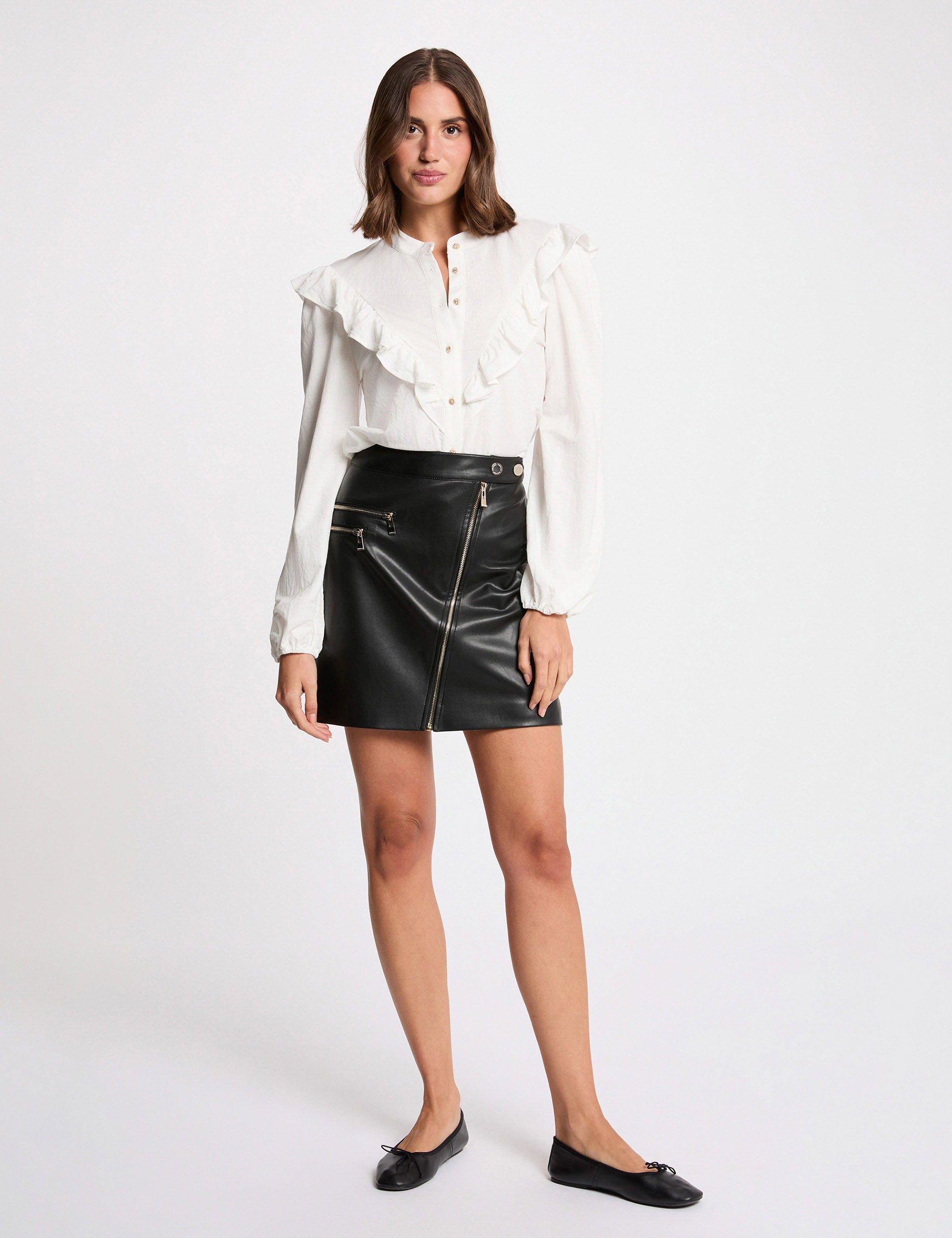 Jupe courte ajust&eacute;e noir femme